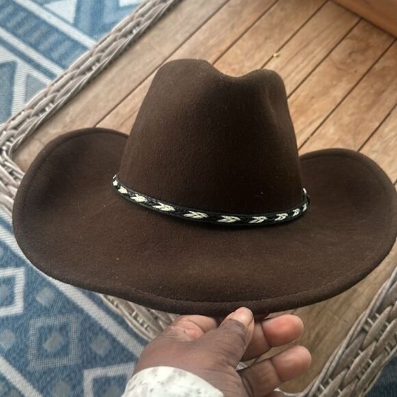 Rockmount Mens Brown Wool Felt Cowboy Crushable Hat L